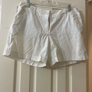 LOFT White Bermuda Shorts Classic Cotton Style